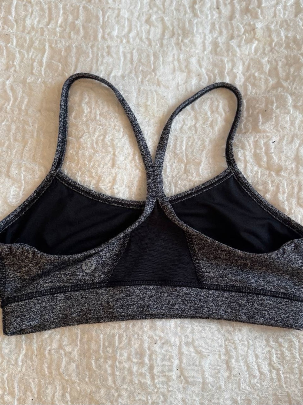 lululemon athletica Heathered Gray & Black Racerback Sports Bra